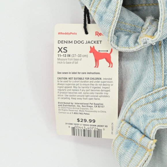 Reddy Dog New Reddy Blue Washed Denim Dog Jacket Clothes Outfit
